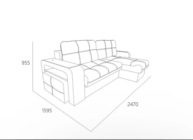 Диван-кровать угловой "SMART 4" Б4-2т-1пф-Б3